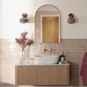 Bohemian Peach Sand Brick Effect Gloss Porcelain Wall Tile