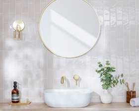 Bohemian Antique White Brick Effect Gloss Porcelain Wall Tile