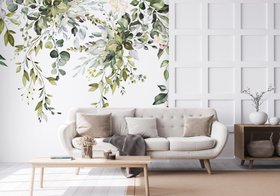 Herbal Branch Leaves Botanical Wall Mural available at Wallsauce