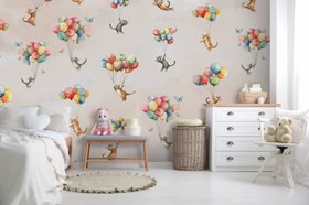 Floating Felines Children's Wall Mural by Elena Pavlova at Wallsauce