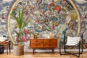 Second Hemisphere of the Christianised Starry Firmament Star Atlas mural from the British Library at Wallsauce