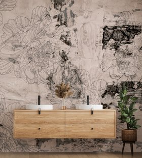 Peony Whisper Harmony Mural by Giulio Iurissevich at Wallsauce