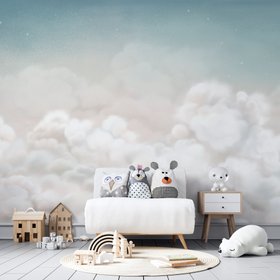 Calming Clouds Blue Mural by Oliver Robins at Wallsauce