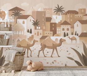 Desert Dreams Monochrome Mural by Oliver Robins at Wallsauce