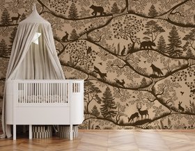 Nordic Nature Beige Brown Mural by Oliver Robins at Wallsauce
