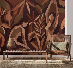 Amber Veil Abstract Mural from the Sir Edward x Grigory Gladarev Collection at Wallsauce
