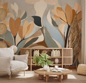 Emil's Bloom Abstract Floral Wall Mural from Sir Edward at Wallsauce