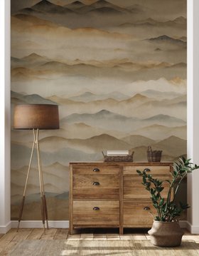 Roerich Twilight Abstract Landscape Mural from Sir Edward at Wallsauce