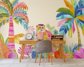The Exotic Monkey Escape Wall Mural by Andrea Haase at Wallsauce