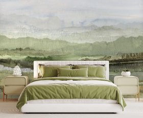 Wandering Grove Abstract Landscape Mural by Lara Eckerman at Wallsauce