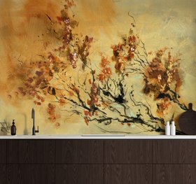 Cluster of Petals Abstract Wall Mural by Anne Farrall Doyle at Wallsauce