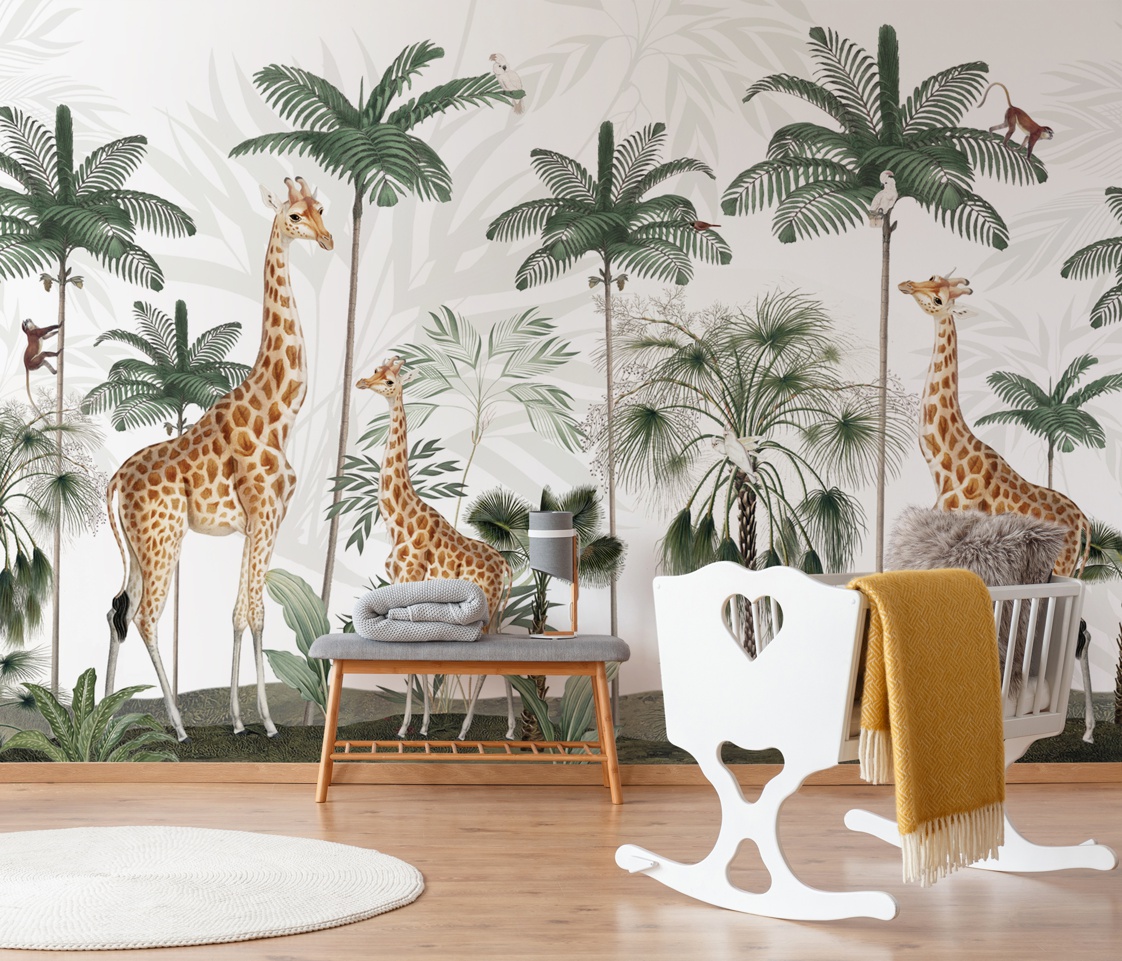 Gracious Giraffes Mural by Kikki Belle at Wallsauce.com