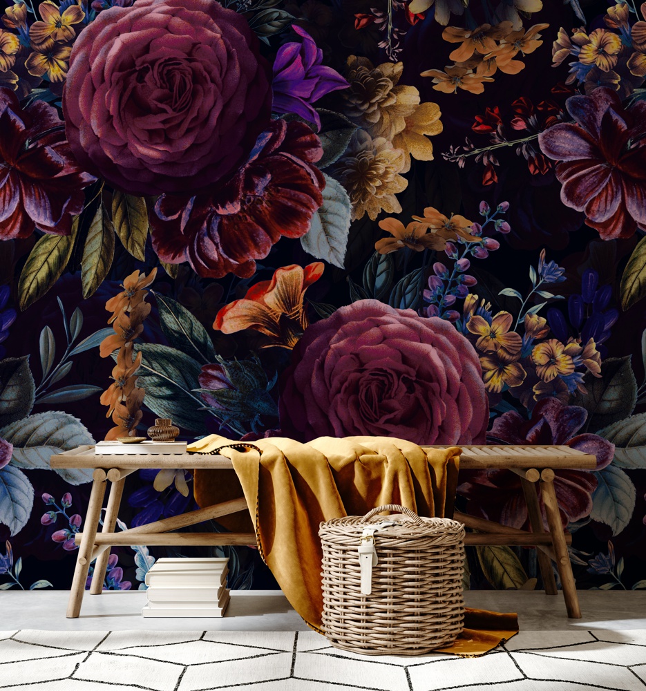 Purple Foliage Wallpaper Mural by Uta Naumann at Wallsauce.com
