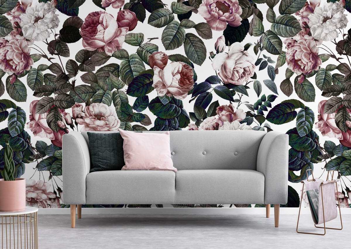 Floral Wallpaper Mural by Burcu Korkmazyurek at Wallsauce.com