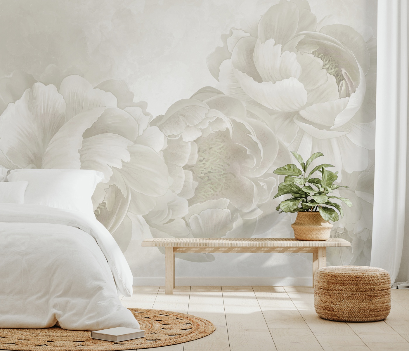 Big Peonies Floral Wallpaper Mural by Marina Stupakova From Wallsauce.com