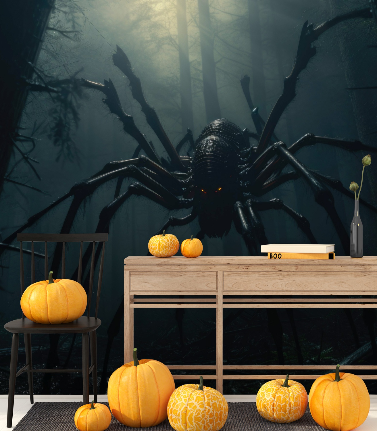 Removable Halloween Wallpaper: Spider Monster At Wallsauce.com
