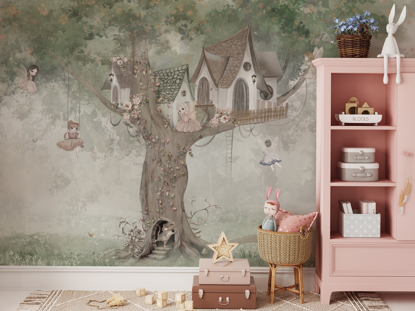 Treehouse Imagination Nursery Wallpaper Wall Mural from Wallsauce