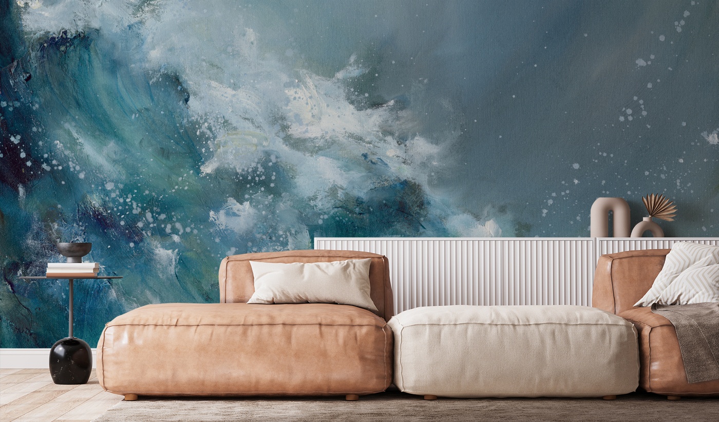 Fountain of Life Abstract Ocean Wallpaper Mural by Alison Johnson at Wallsauce