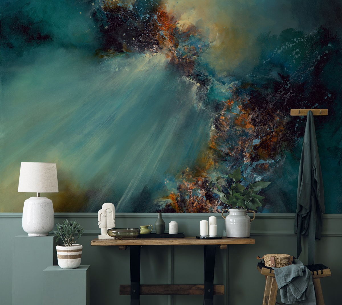Nebula Abstract Space Wallpaper Mural by Alison Johnson at Wallsauce