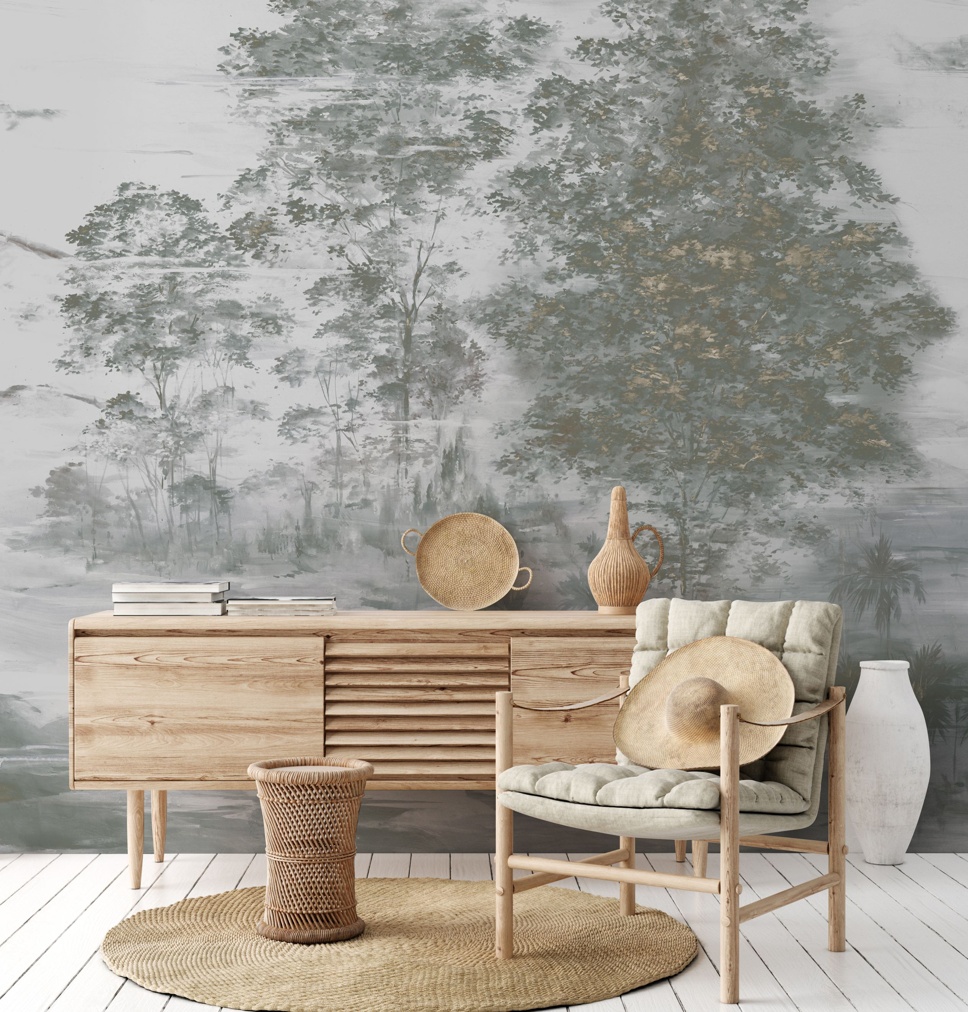 Velaria III Grey Landscape Mural by Loris Drago at Wallsauce