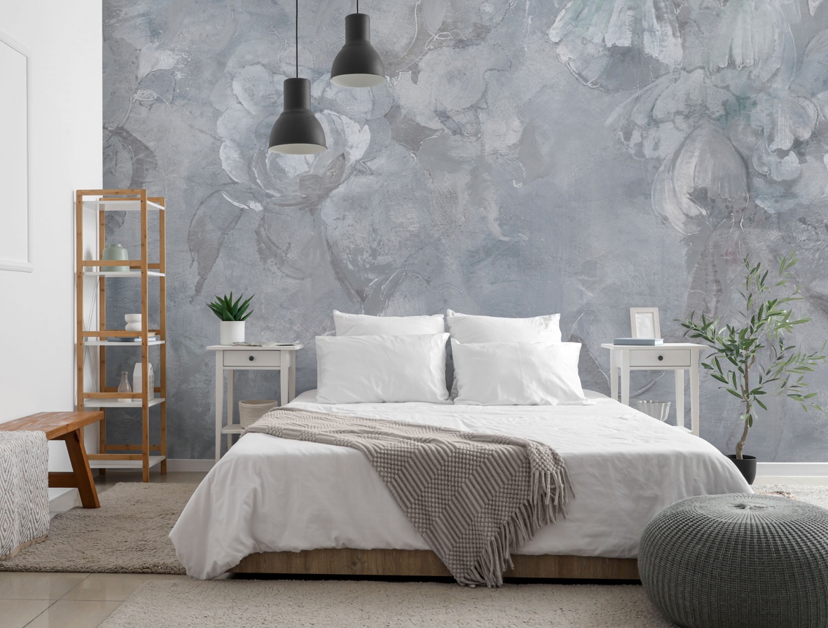 Evanea II Abstract Floral Mural by Loris Drago at Wallsauce