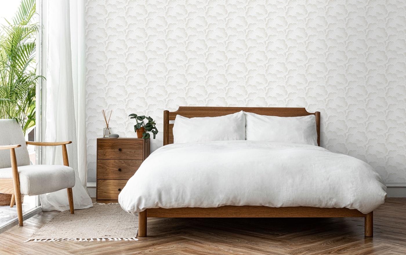 Clouds - White Abstract Luxury Wallpaper at Wallsauce