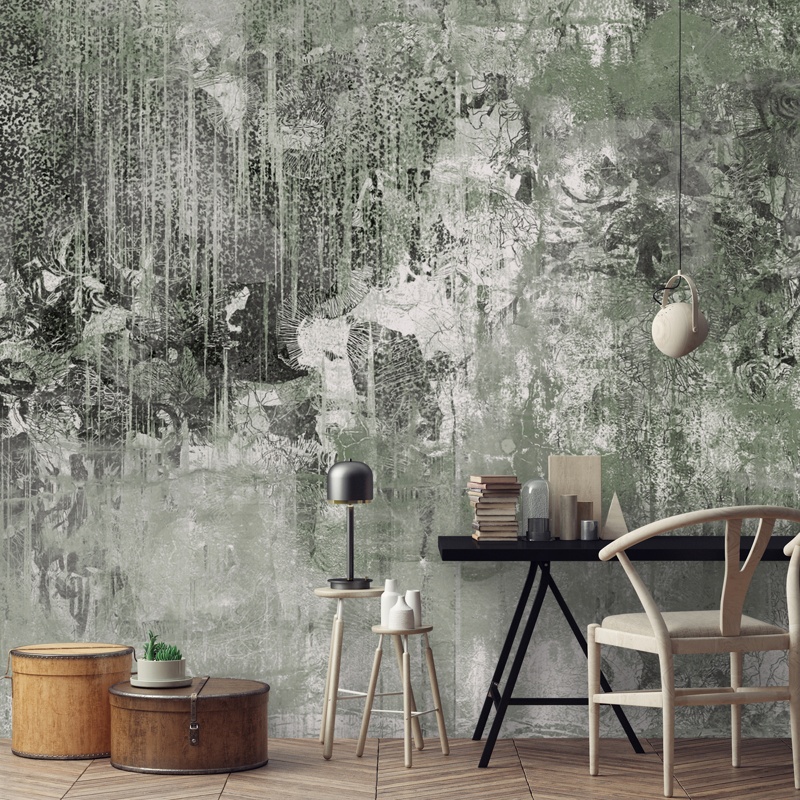 Emerald Forest Canvas Abstract Mural by Giulio Iurissevich at Wallsauce