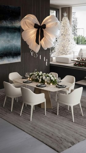 Big Bow Christmas Trend Luxus Esszimmer