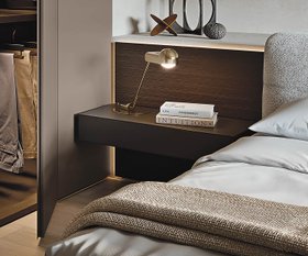 Livitalia Ecletto Nachttisch 1 Schublade Dunkelgrau