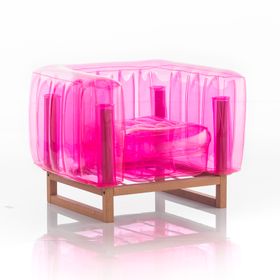 Pink Yomi Wood Frame Armchair - MOJOW 