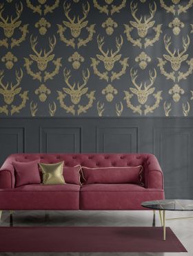 King Of The Wood Wallpaper - Charcoal - Graduate Collection
