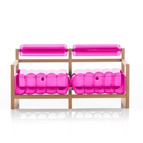 Yoko Wood Frame Sofa - Crystal Pink - Mojow