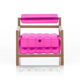 Yoko Wood Frame Armchair - Crystal Pink - Mojow