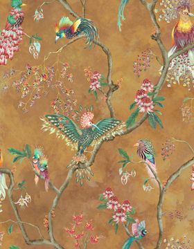 Birds In Paradise Wallpaper - Gold - Brand Mckenzie