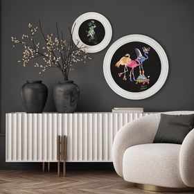 Balancing Act - Elliot on Charcoal Black - Brand McKenzie Framed Art Prints