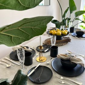 YUTA Ceramic Dinnerware Set - Black - Koti London