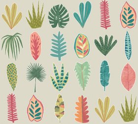 Leaf Boogie Wallpaper - Tropical Mix - Glasshouse Collection - Ohpopsi