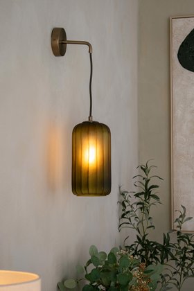 50726 Zito Tall Green Glass Shade Lighting RV Astley Roomset 2