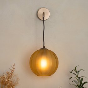 50871 Zito Round Yellow Glass Shade Lighting RV Astley Roomset 4
