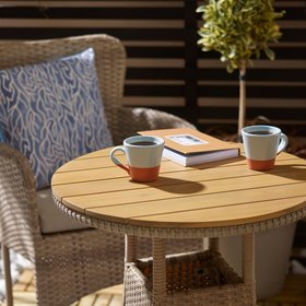 GoodHome Elos Beige Rattan effect 2 Seater Bistro set