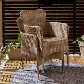 GoodHome Elos Beige Rattan effect 2 Seater Bistro set