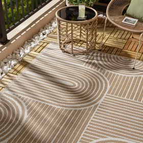 Smart Garden Beige Wave Extra large Indoor & outdoor Rug, (L)240cm x (W)180cm