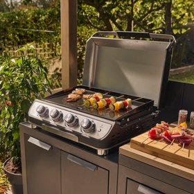 Adriano 4B tabletop gas plancha Black & stainless steel 4 burner Gas BBQ