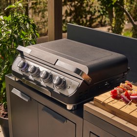 Adriano 4B tabletop gas plancha Black & stainless steel 4 burner Gas BBQ