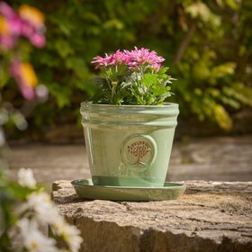 Verve Laurel Wreath Ceramic Plant pot (Dia) 20cm, (H)18cm