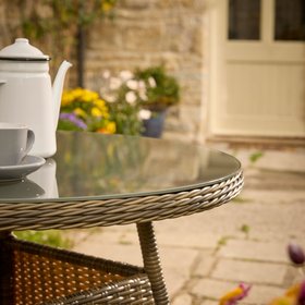 GoodHome Emali Brown Rattan effect 2 seater Bistro set