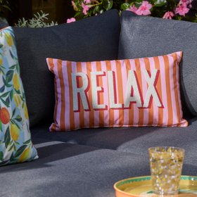 Orange & pink Relax Indoor & outdoor Cushion (W)50cm