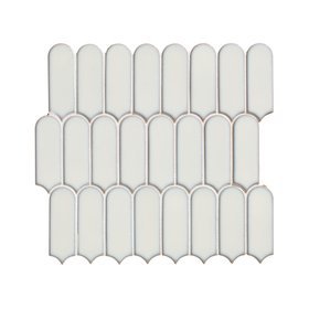 Ca’Pietra Portico White Gloss Feather Metallic effect Embossed Porcelain Indoor Wall tile, (L)296mm (W)280mm