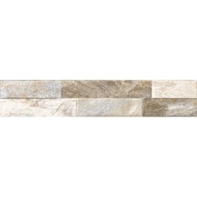 Piedra Beige Matt splitface Slate effect Textured Porcelain Indoor Wall tile, Pack of 24, (L)444mm (W)80mm