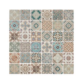 Diriana Multicolour Matt Stone effect Natural stone Mosaic tile sheet, (L)300mm (W)300mm